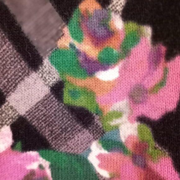 'TALBOTS' Petite Cardigan Size 0-2 P Plaid & Floral NWOT - Picture 10 of 14